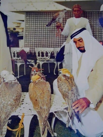Al Ain Palace Museum, photo of Sheikh Zayed and his beloved falcons. | GoNOMAD Travel