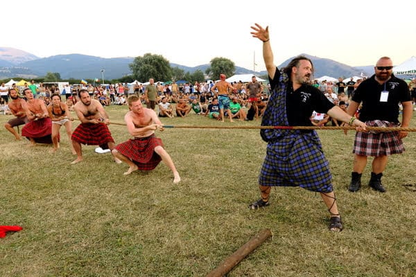 Celtic Games - tug of war at the Celtic Festival in Montelago, Italy