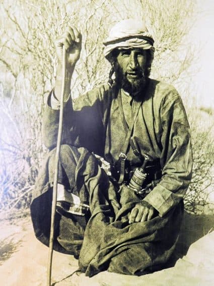Photo of British explorer Wilfred Thesiger at Al Ain Fort Jahili. | GoNOMAD Travel