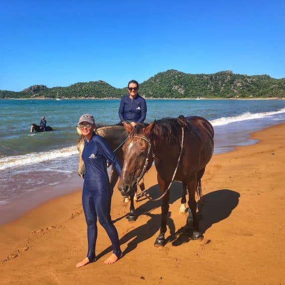 Riding at Horseshoe Bay, wearing stinger suits to protect against jellyfish. Tim Downs photo.