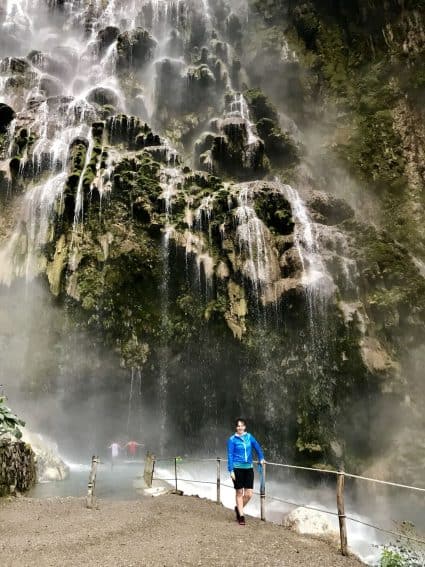 Preparing to enter the underground world of hot waterfalls, hot springs, and darkened caves near Tolantongo, Mexico. Grutas Tolantongo hot springs