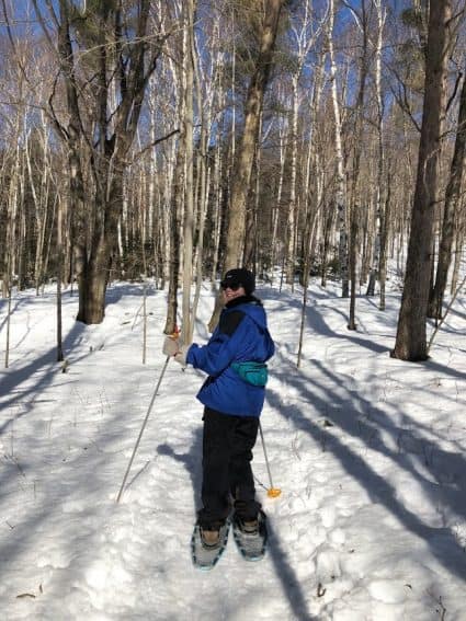 Snowshoeing at the Trapp Family Lodge in Stowe, Vermont. Shelley Rotner photos.