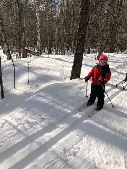 Cross country skiing is fun at the Lodge, no matter how old you are!