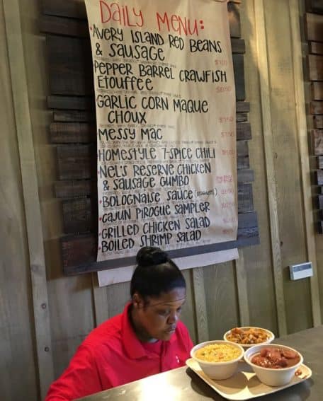 A menu of Cajun specialties, all seasoned with Tabasco, from the 1868 Restaurant at the factory. | GoNOMAD Travel