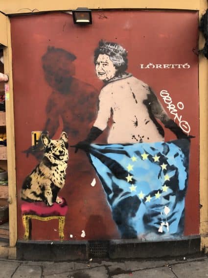 Political graffitti art on the streets of London regarding Brexit. 