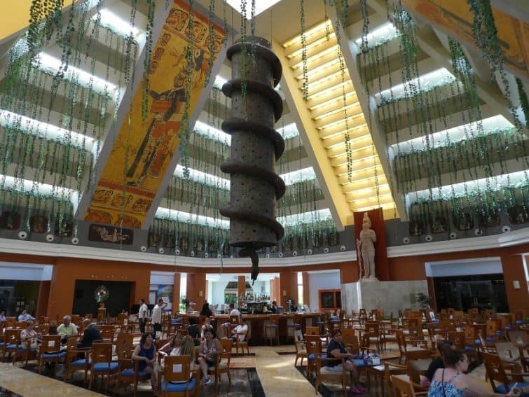 The Mayan inspired dining area at Iberostar's resort.