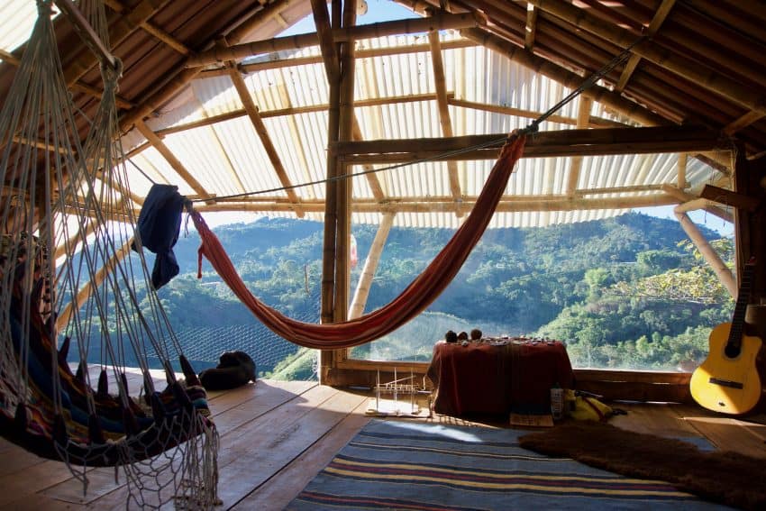 Our hippy quarters on the house’s top floor at The Waterfalls, a permaculture farm in southern Colombia. Hattie Rowan photos.