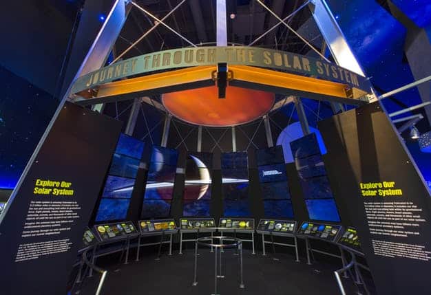 The cutting-edge Journey Through the Solar System experience in the Expanding Universe Hall.