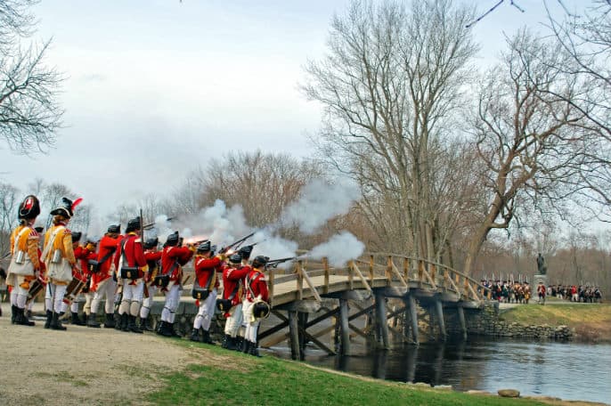 The North Bridge Battle Commemoration at Minute Man National Historical Park.