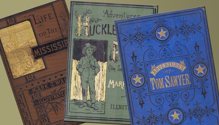 First editions of Twain's famous works are displayed inside the museum.