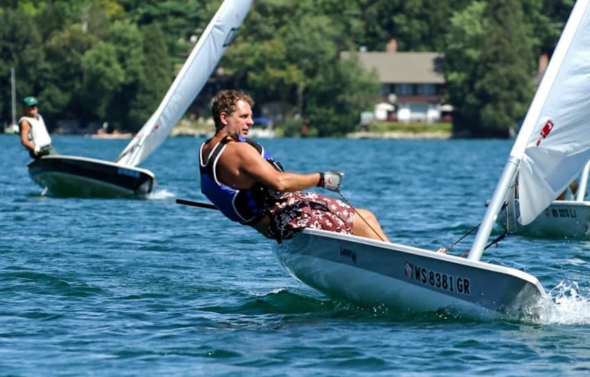 A light breeze can bring the locals out to test the waters at Elkhart Lake. (photo courtesy Elkhart Lake Tourism)