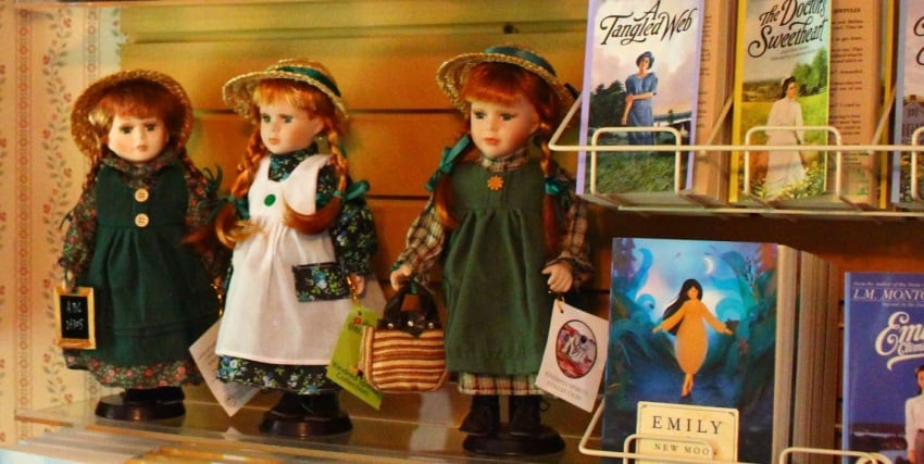 Anne of Green Gables dolls at Silver Bush, the setting for one of LM Montgomery's books based in Prince Edward Island, Canada. 