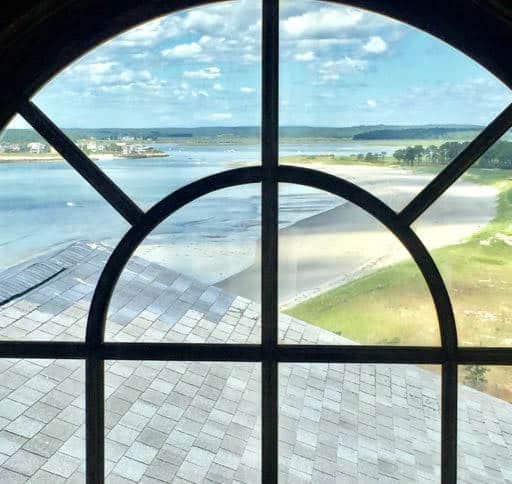 View of Saco Bay from the Widows Walk at Black Point Inn, Scarborough, Maine.
