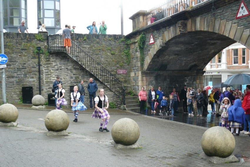 Young dancers at the Tower Gate in Derry. Stephen Hartshorne photos.