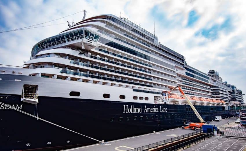 It's all hands on deck with maintenance, cleaning and restocking the Koningsdam when it arrives in port. The average turnaround time is about 10 hours before before it sails again with 2600 guests.