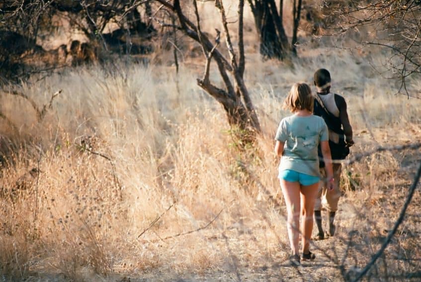 Following the hunter into the bush in Tanzania.