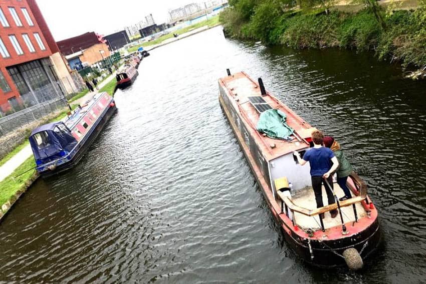 Narrowboats on the River Lea