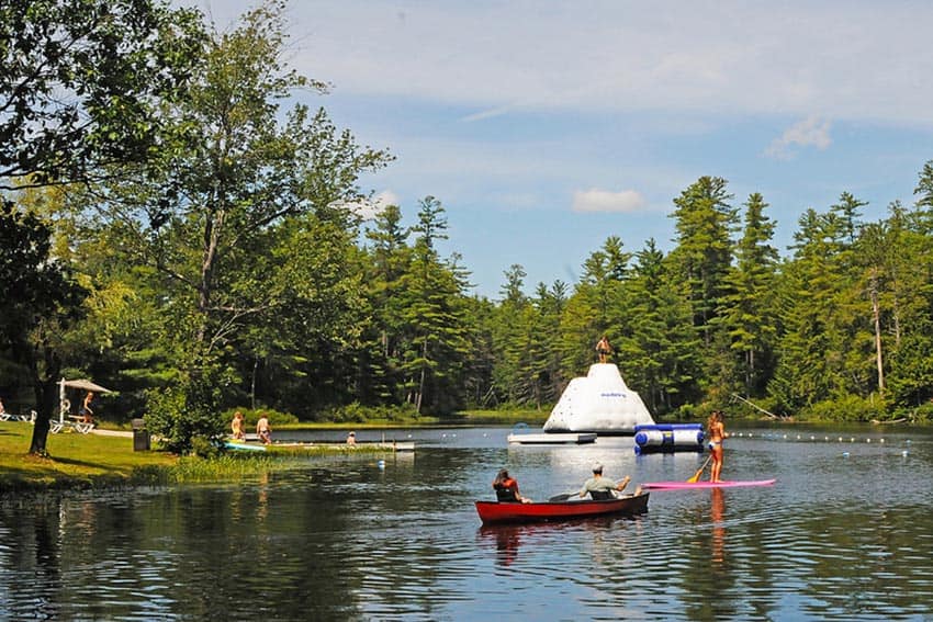 It's easy to enjoy Purity Spring Resort's private lake! Photo courtesy of Purity Spring Resort