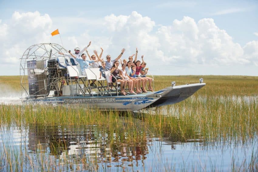 Airboat ride at Sawgrass Recreation Park, outside of Miami, Florida.