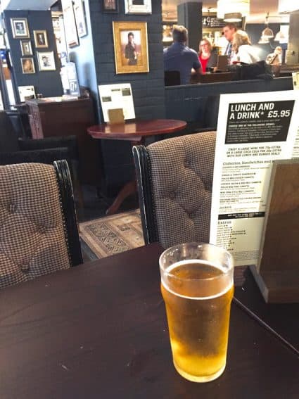 A pint for lunch. Why not?