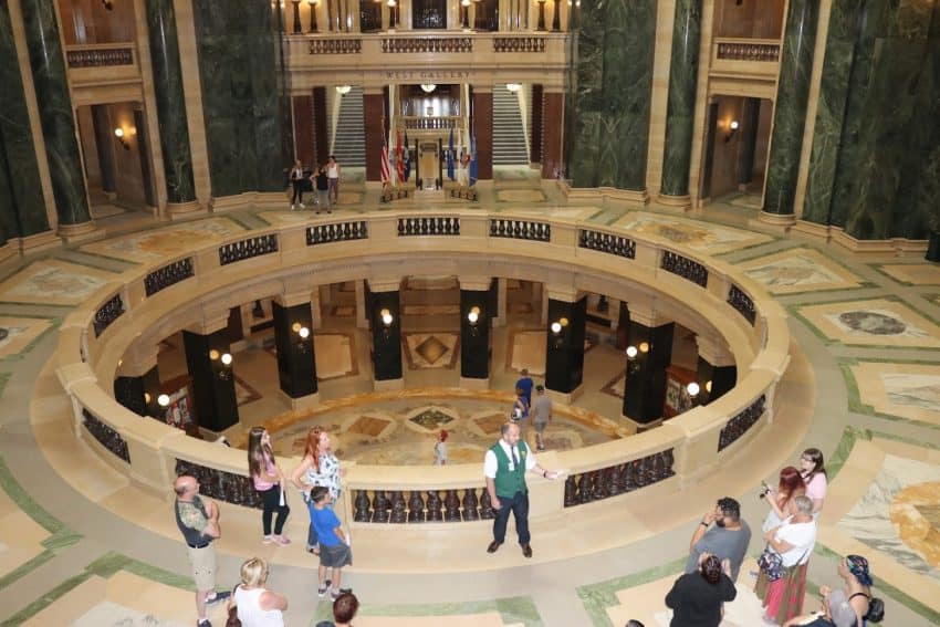 A tour of the capital rotunda in Madison, Wisconsin.