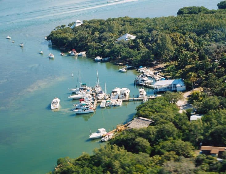 Aerial view of Cabbage Key, Florida. Fred Mays photos.