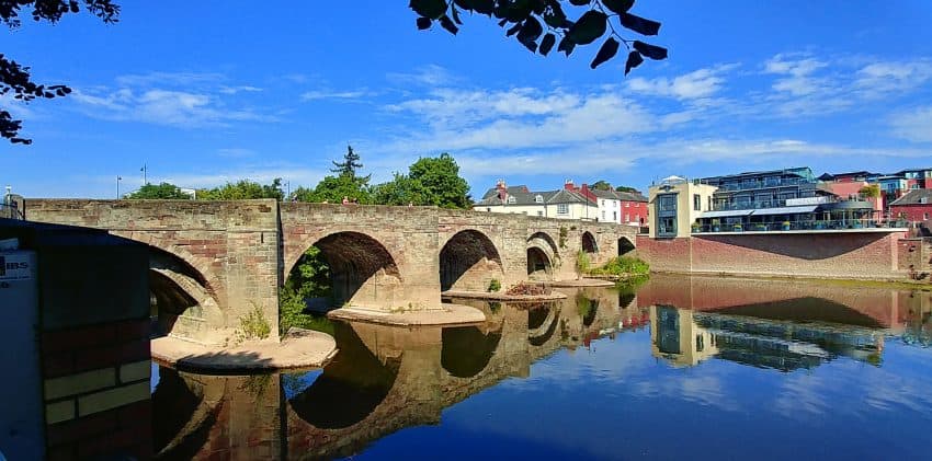 The Roman Bridge over the River Wye, Hereford.