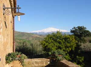 View of Mount Etna from our room