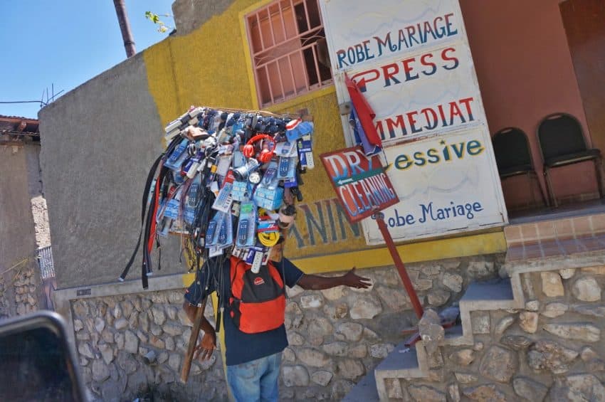 A street vendor selling all manner of goods in Haiti.