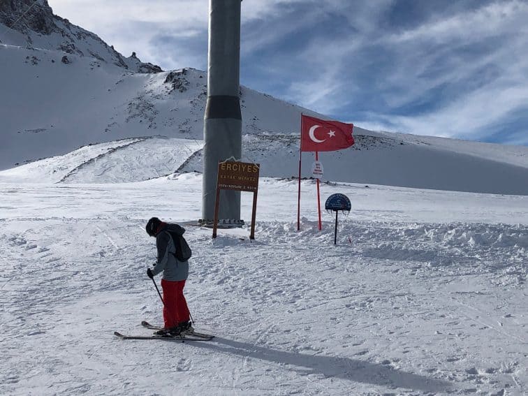 Seasoned skiers we traveled with were thrilled with the conditions and the treeless slopes on Turkey's Mount Erciyes. GoNOMAD Max Hartshorne photos.