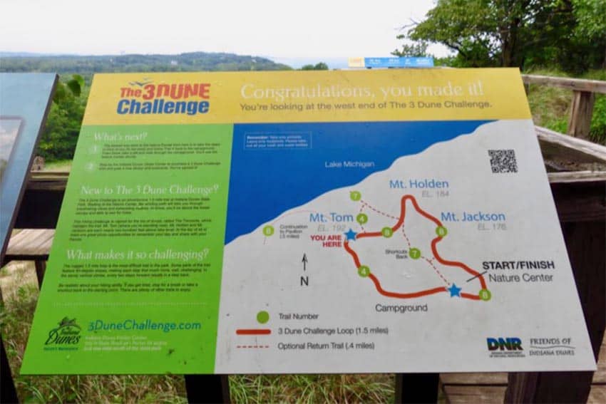 The Three Dune Challenge is a 1.5-mile trail including the toughest dune in the park with a 552 vertical foot climb.