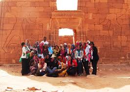 A group of female Sudanese students.
