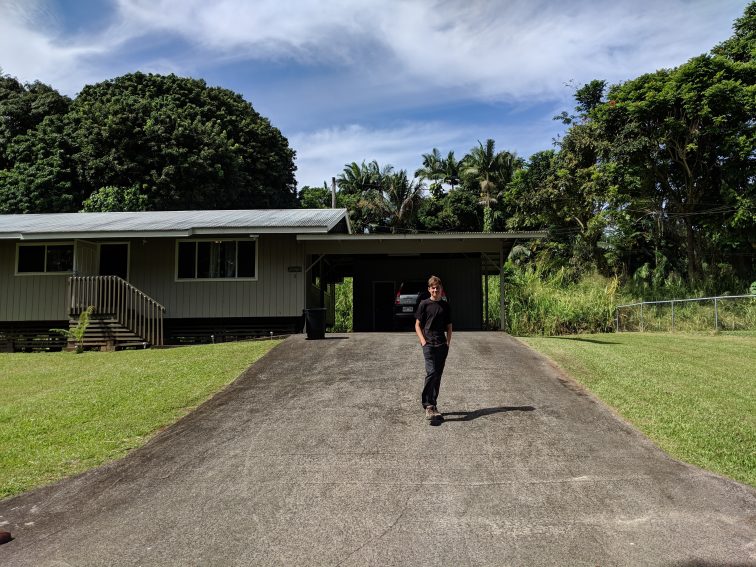 Aren Elliott in front of one of our vacation rentals in Hawaii. This one did not go so well. 