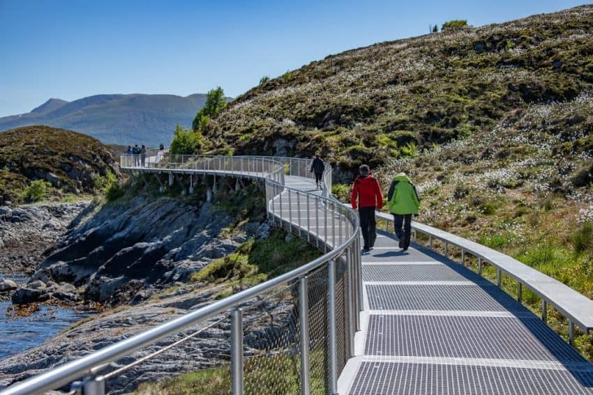 Many walkways along the Atlantic Road make it possible to explore on foot.