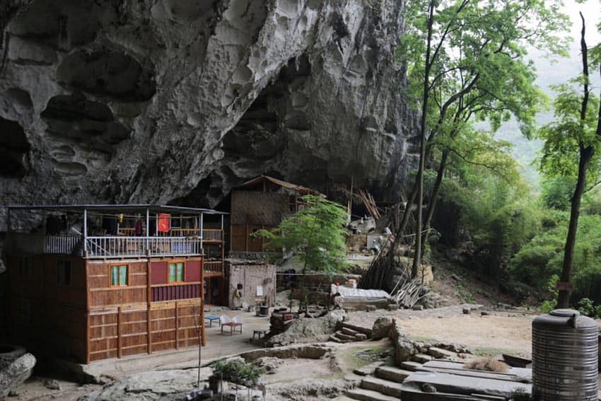 The entrance to the Cave Village in China.
