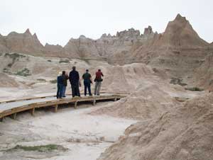 There are hiking trails in the Badlands, but on the boardwalk, you’re less likely to come across a rattlesnake. 