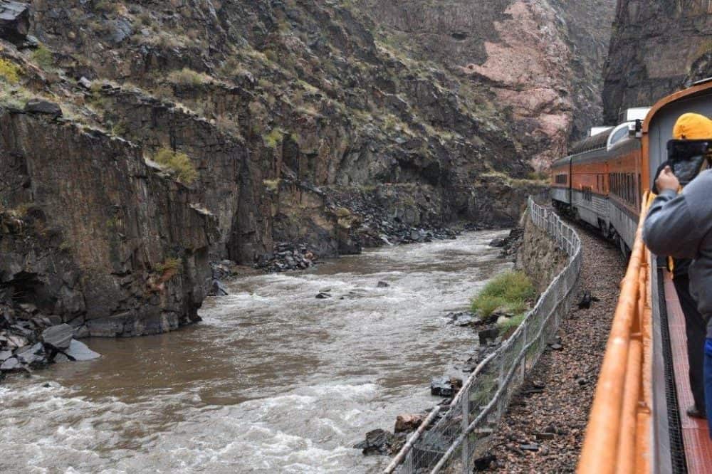 Chugging through the Royal Gorge in Colorado. Tab Hauser photos.