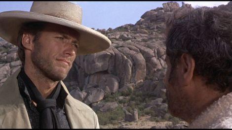 A scene with Clint Eastwood from The Good, the Bad and the Ugly, parts of which were filmed at the Sad Hill Cemetery in Spain.