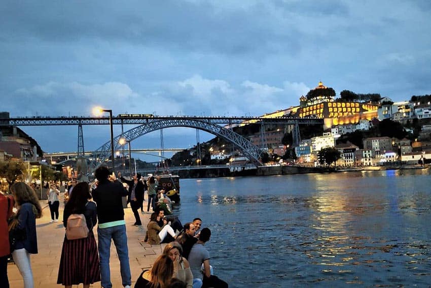 Lively waterfront on the banks of the Duoro River, Porto. NR Venkatesh photos.