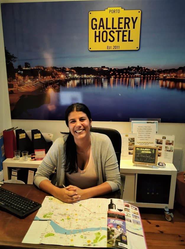 Concierge ready to assist at the Gallery Hostel in Porto, Portugal. 