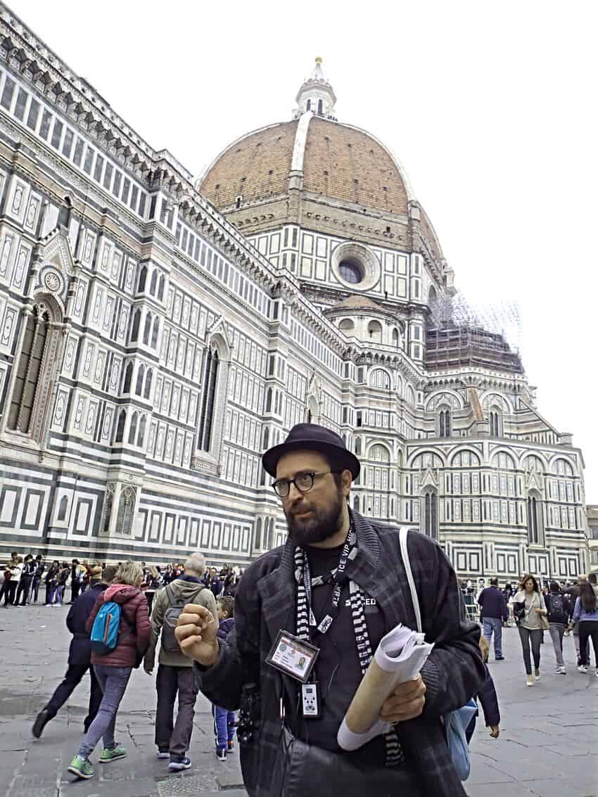 Nebo gets us off on the right foot on our walking tour of Florence.