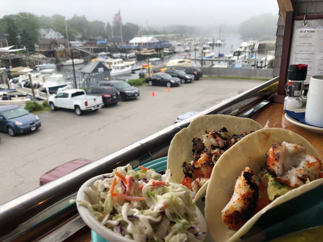 Delish fish tacos at Federal Jack's in Kennebunkport, Maine.