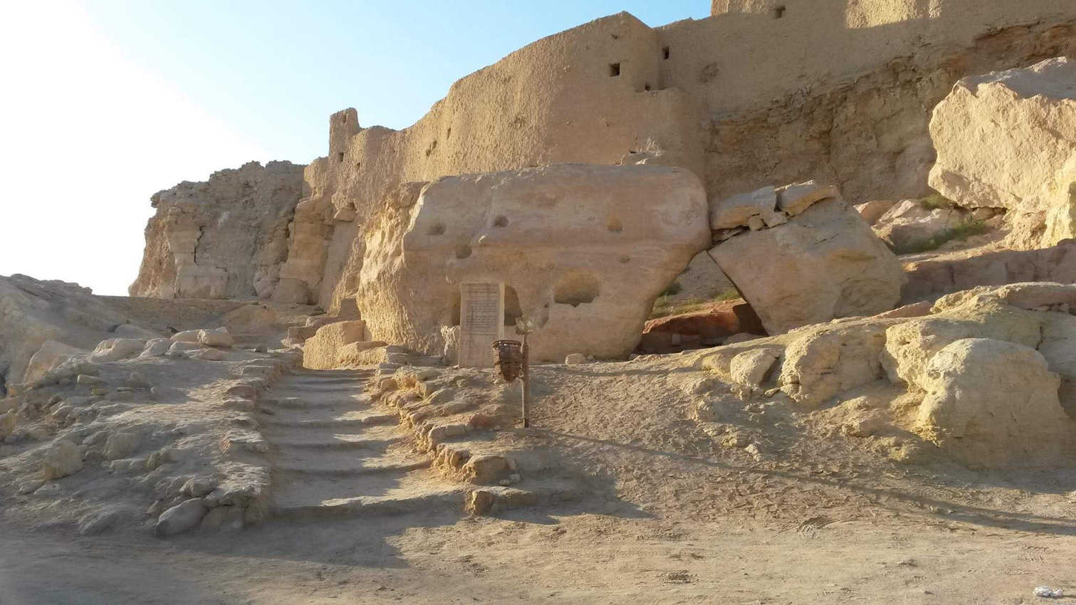 Steps leading to the Temple of the Oracle in Siwa.
