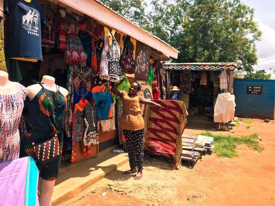 Visiting a market in Uganda.