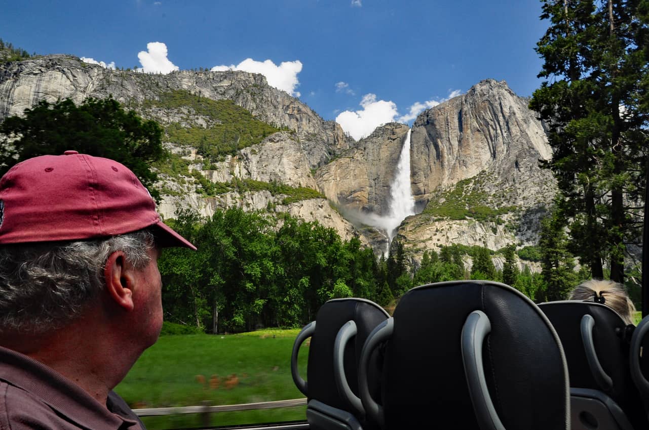 An open-air van owned by Tenaya Lodge at Yosemite takes guests on tours of the national park. Katherine Rodeghier photos.