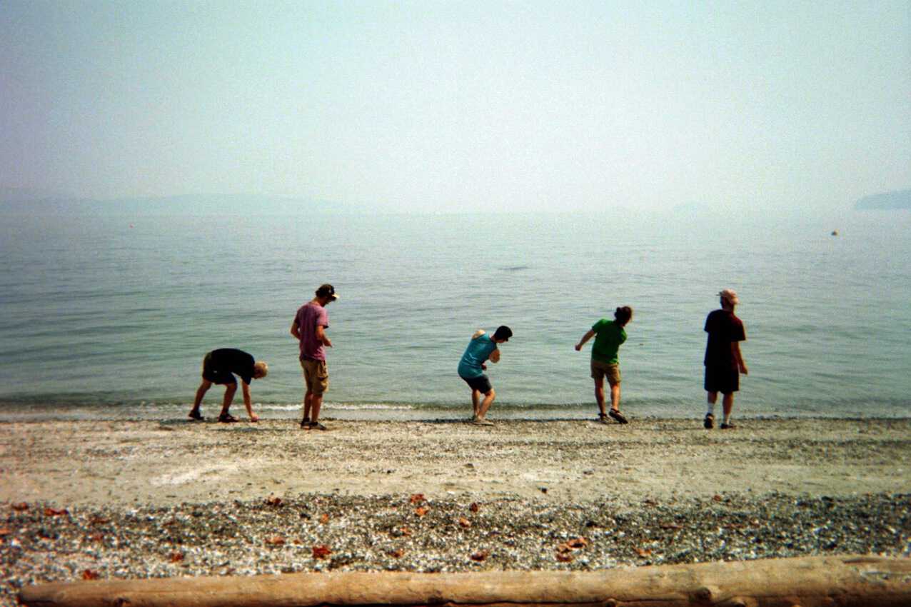 Skipping stones in Salt Spring Island BC.