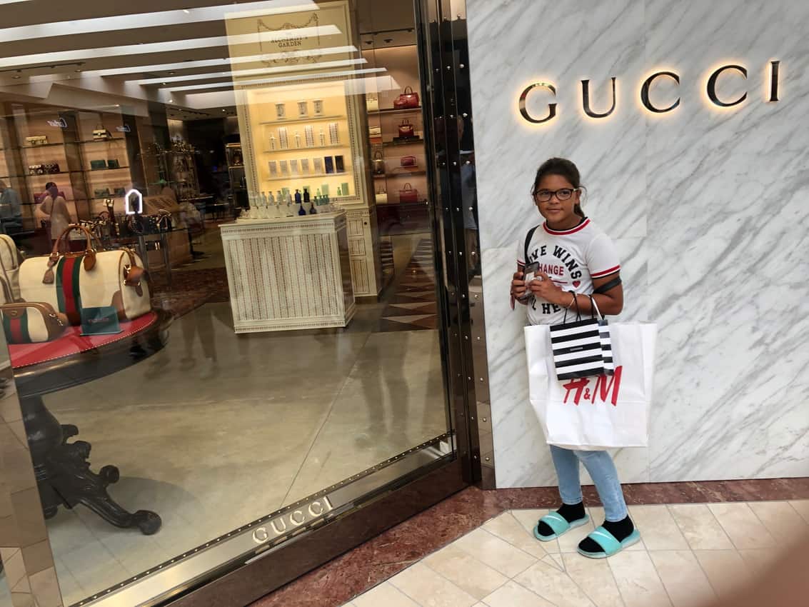 Sofie Cosme enjoyed getting a chance to browse the Gucci store at the South Coast Plaza in Costa Mesa California.