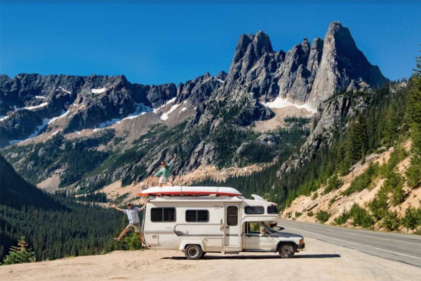 Buddy the Camper, a 1985 RV the authors used to explore the continent.