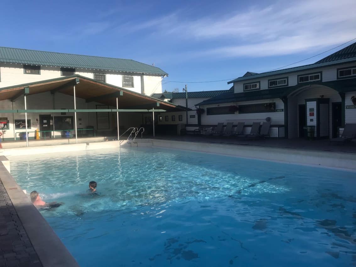 The large pool at Chico Hot Springs in Montana.