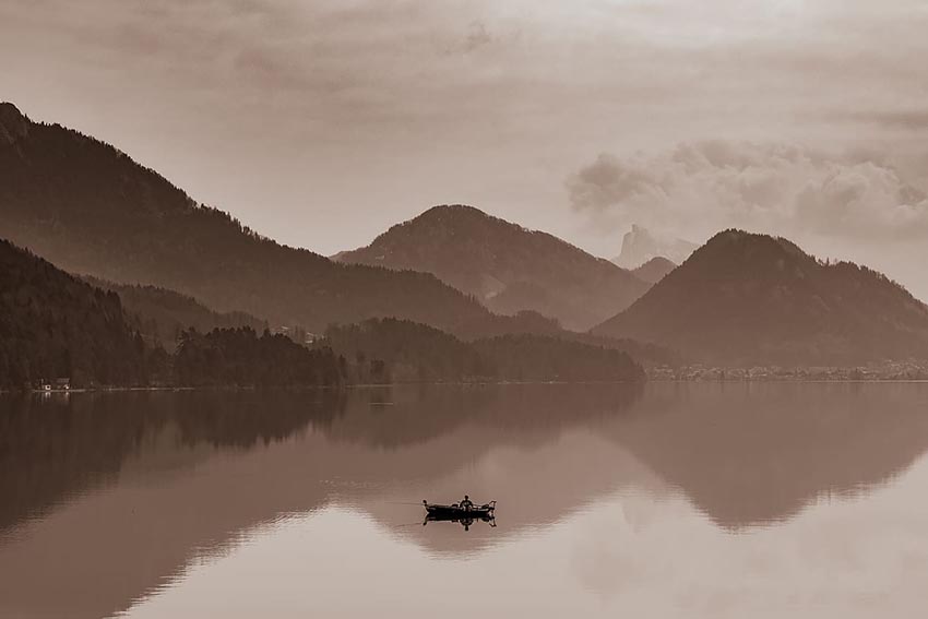 The view of the lake from Hotel Schloss Fuschl in Salzkammergut. Paul Shoul photos.